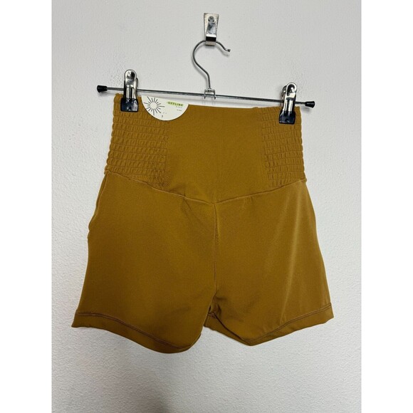 Offline by Aerie Small Real Me Smocked 3" Shortie Brown High Rise Pull On NWT - Picture 6 of 13